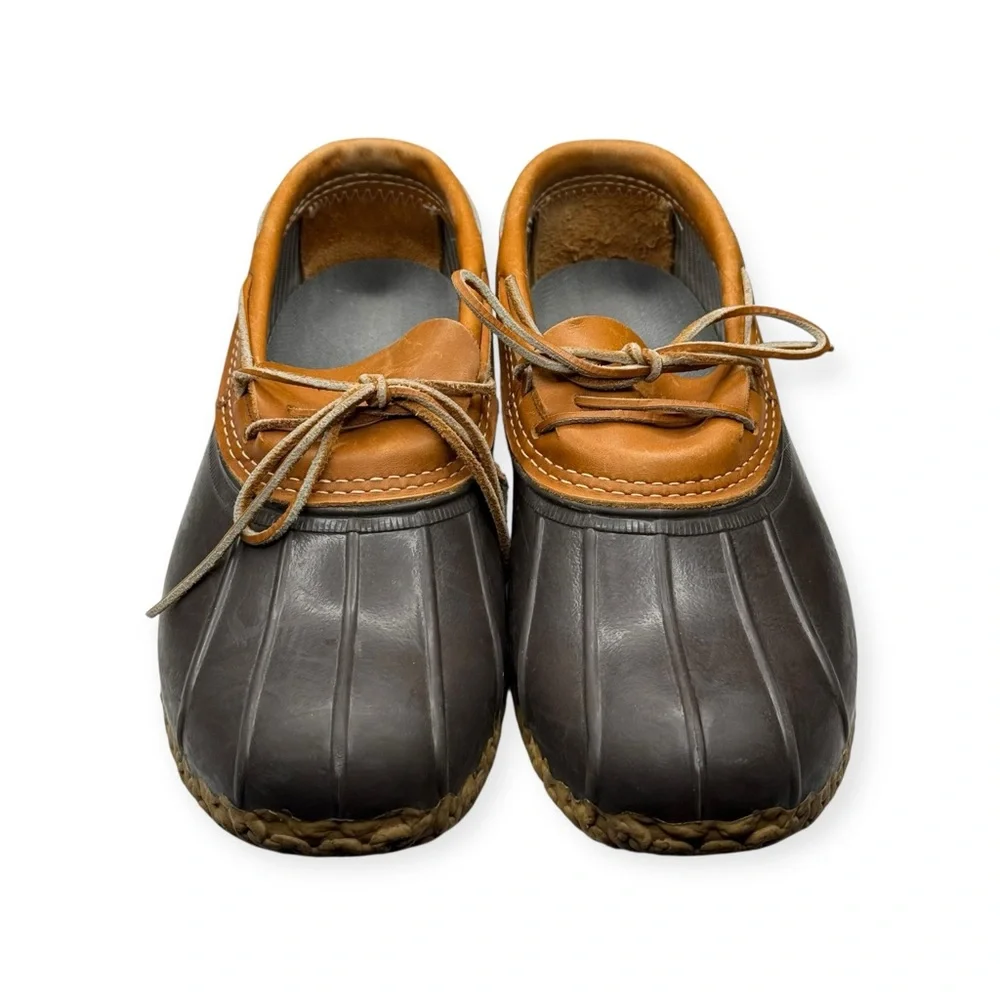LL Bean ✪ Classic Rubber Moc Duck Rain Boots ✪ Tan Bean Boot Brown Gum ✪ 12M ✪